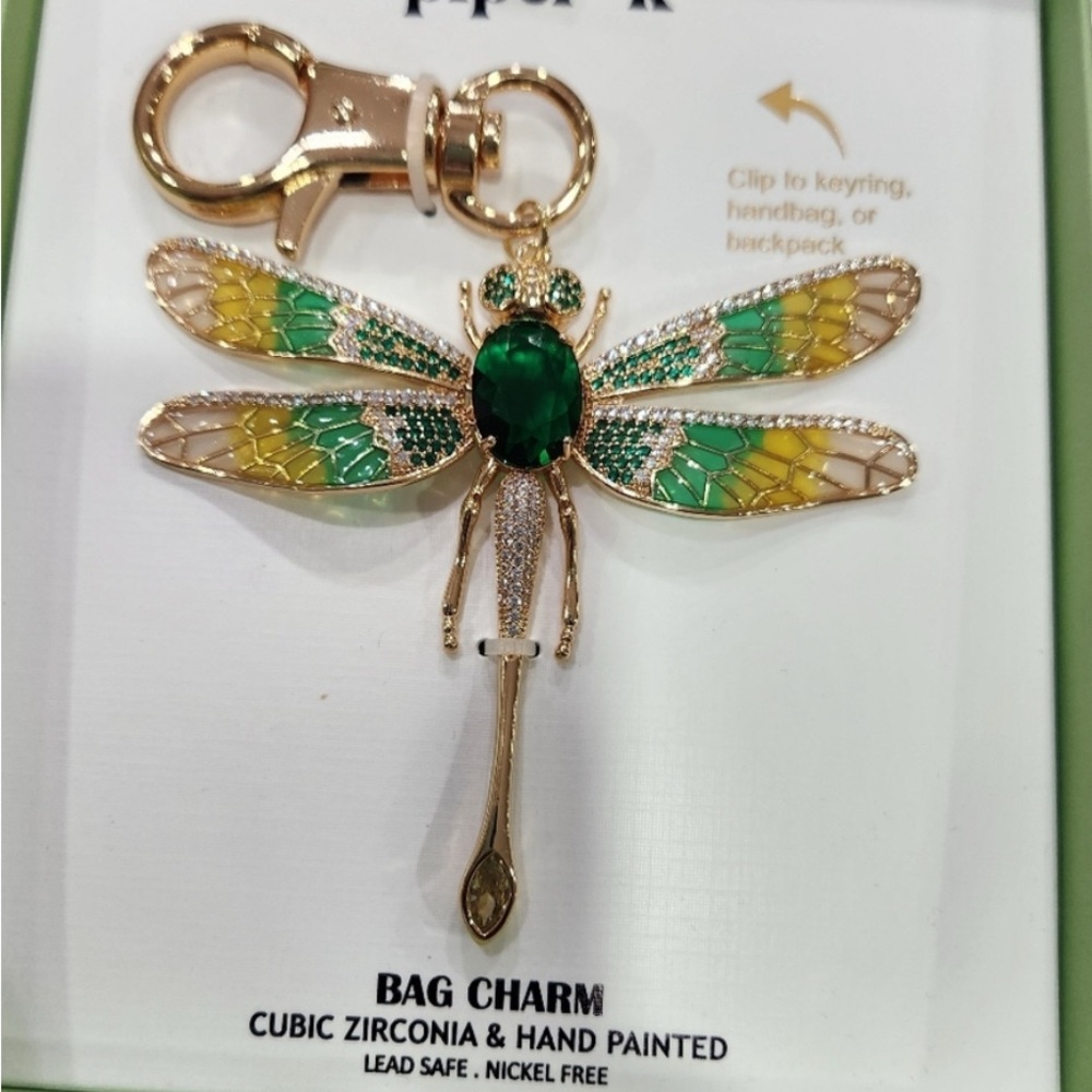 NWT ⚜️💚⚜️ Piper K Gorgeous Dragonfly Bag Charm - Picture 3 of 8